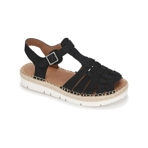 Gentle Souls by Kenneth Cole Womens Lizzy Leather Flat T-Strap Sandals