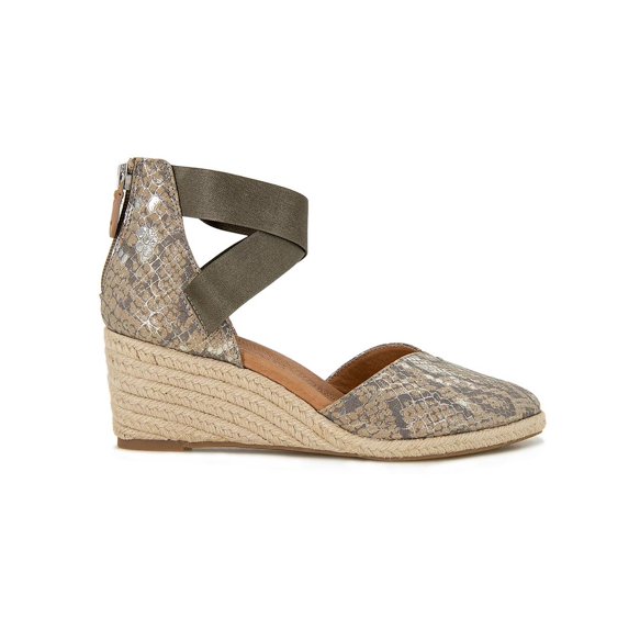 Gentle Souls by Kenneth Cole Womens Orya Leather Zipper Espadrille Heels
