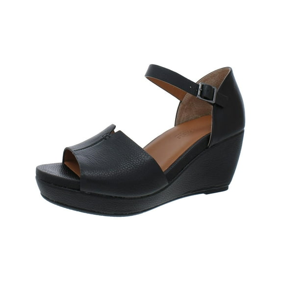Gentle Souls by Kenneth Cole Womens Vera Leather Peep-Toe Platform Sandals