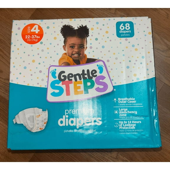 Gentle Steps Super Pack Baby Diaper, Size: 4 (22-37lbs) 68 Count