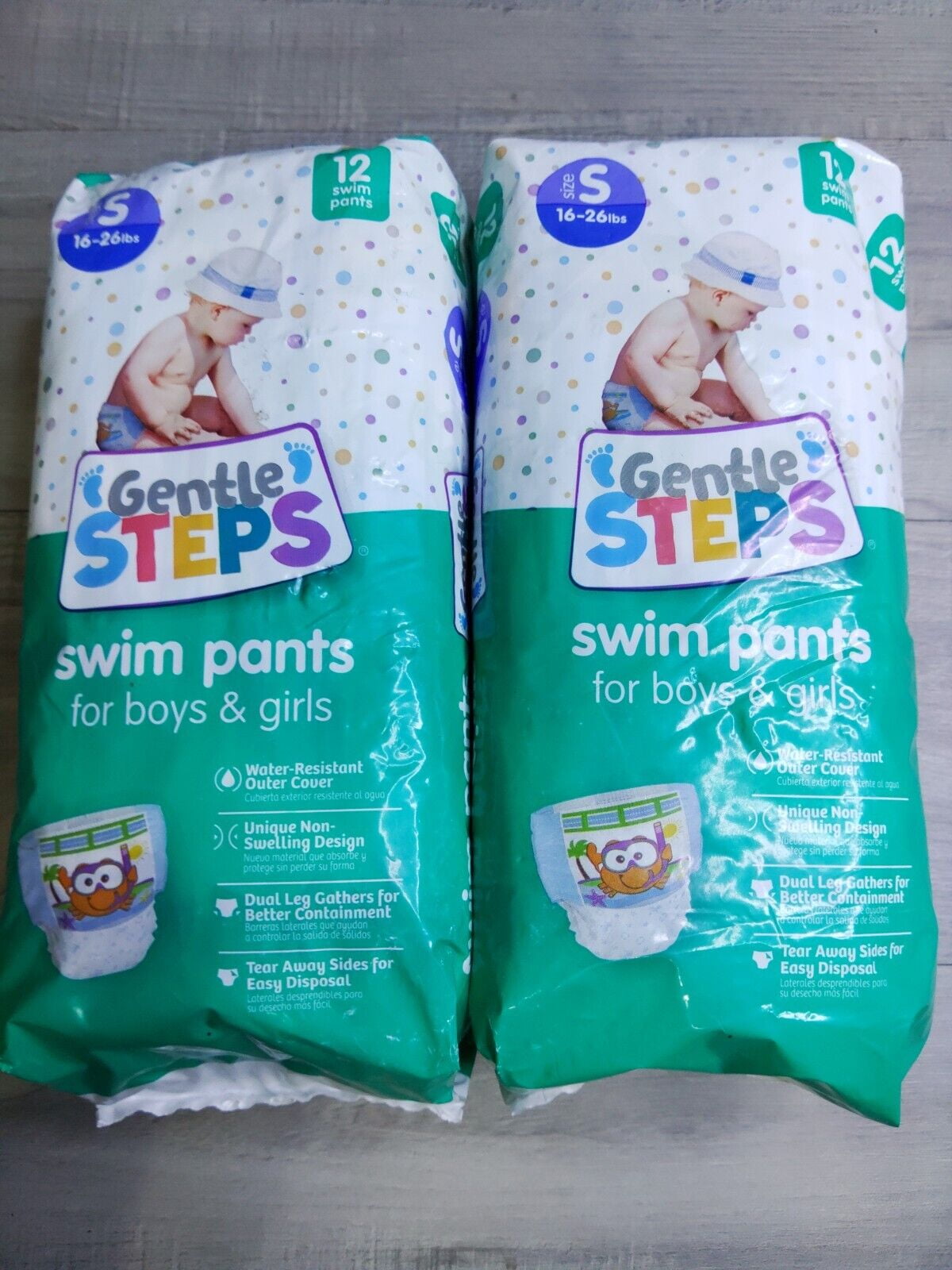 Gentle Steps Swim Pants Swim Diapers Small 16-26 lbs 12 count each