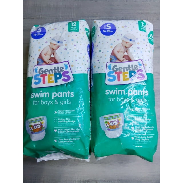 Gentle Steps Swim Pants Swim Diapers Small 1626 lbs 12 count each 2
