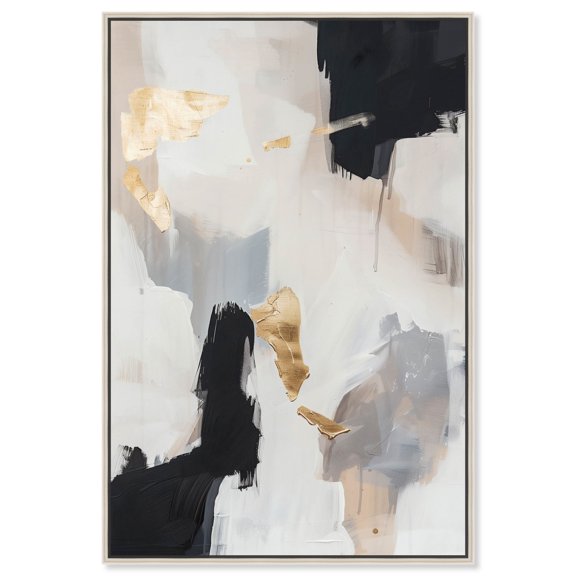 Gentle Touch Canvas Midcentury Abstract Wall Art by Art Remedy, Silver Frame, 36" x 54"