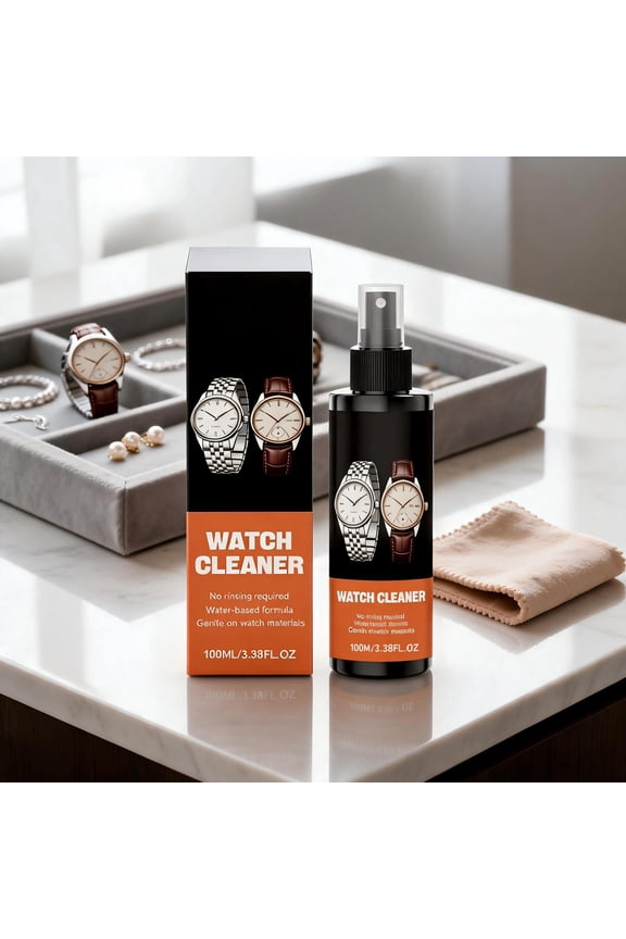 Gentle Watch Cleaner Spray, Heavy Duty Jewelry Cleaner, Multipurpose Heavy Clenaing Disinfectant for Metal, Leather Synthetic Watch Bands, 100ml