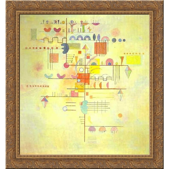 Gentle accent 24x20 Gold Ornate Wood Framed Canvas Art by Wassily Kandinsky