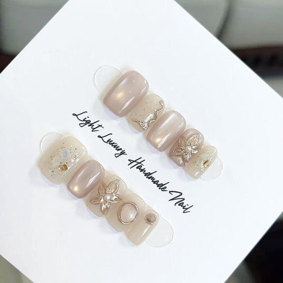 Gentle cat's eye + dill shape smudging pure handmade wearing nail smudging advanced sense nail patch