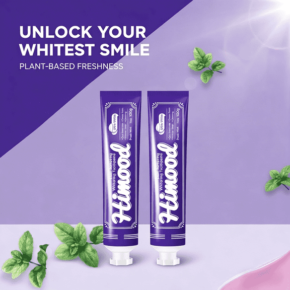 Himood 2PCS Whitening Toothpaste Plant Extract Gentle,Anti-inflammatory and Soothing Without Fluoride, Refreshing Mint Flavor, Suitable for Adults 3.53OZ