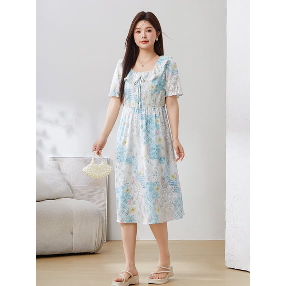 Gentle ruffle floral dress
