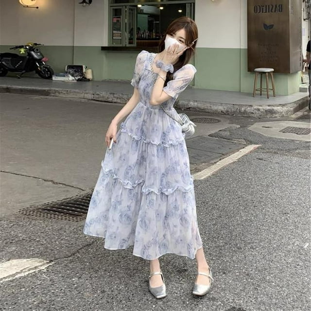 Gentle style tea break French style Platycodon grandiflorum dress 2024