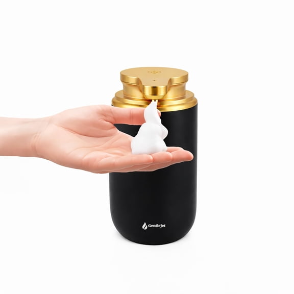 GentleJet SimpleFoam Automatic Foaming Soap Dispenser Touchless - Rechargeable Sensor Soap Dispenser for Bathroom & Kitchen Sink, Dual Foam Levels, Auto-Clean, IPX5 Waterproof