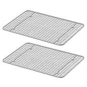 Luvan 10"x15" 2-Pack Cooling Rack for Cooking and Baking,Rectangular Stainless Steel Cookie Racks for Oven Safe Roasting Grilling ,Silver