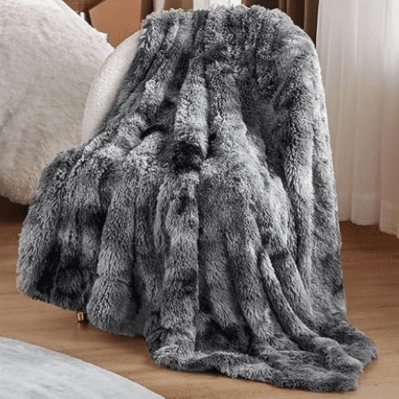 GentleSoft Fluffy Fuzzy Faux Fur Throw Blanket for Couch, Soft Sherpa Fleece Cozy Gifts for Women, Plush Bed Blanket Room Decor for Men