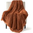 thumbnail image 1 of GentleSoft Fuzzy Sherpa Faux Fur Twin Blanket Burnt Orange Cozy Gifts for Women Men, Soft Fleece Plush Warm Thick Blanket Twin Size for Bed, Room Dorm Essentials Orange Decor Gifts, 60x80, 1 of 8