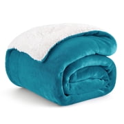 U by Bedsure Sherpa Fleece Throw Blanket for Couch - Thick and Warm Throw for Women and Men, Soft Fuzzy Plush Blanket for Winter, Teal, 50x60 Inches