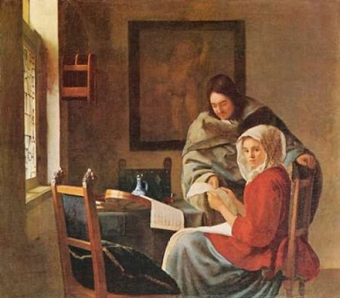 Gentleman And The Girl With Music Canvas Art - Johannes Vermeer (24 x 24)
