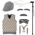 thumbnail image 1 of Gentleman Costume for Kids 100 Days of School Costume for Boys with Gentleman Hat, Old Person Glasses, 1 of 3