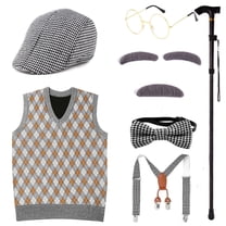 Gentleman Costume for Kids - 100th Day of School Grandpa Costume for Boys,Child 100 Year Old Person Cosplay Outfit