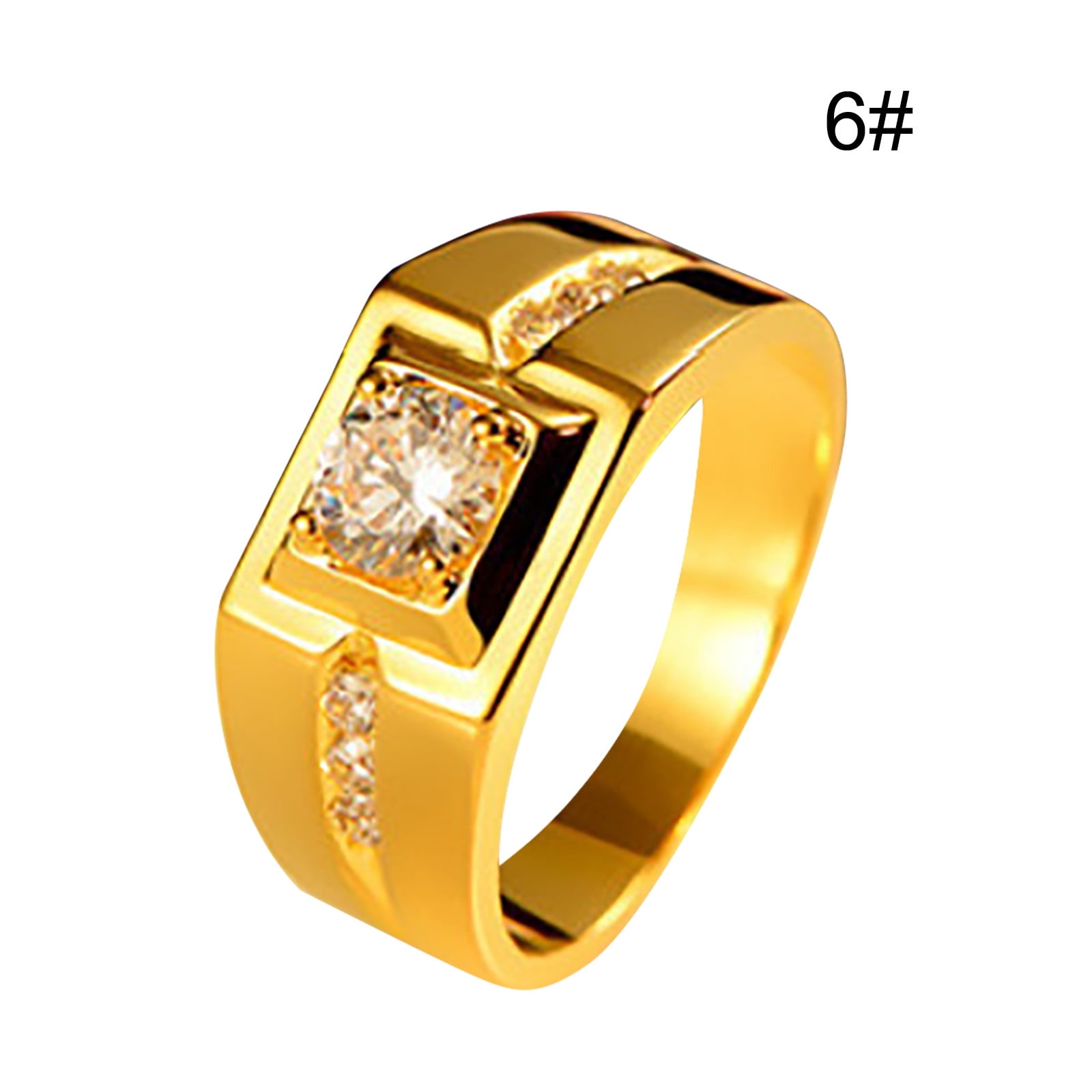 Gents Vintage 18ct Yellow Gold Diamond Square Signet Ring - Ruby Lane
