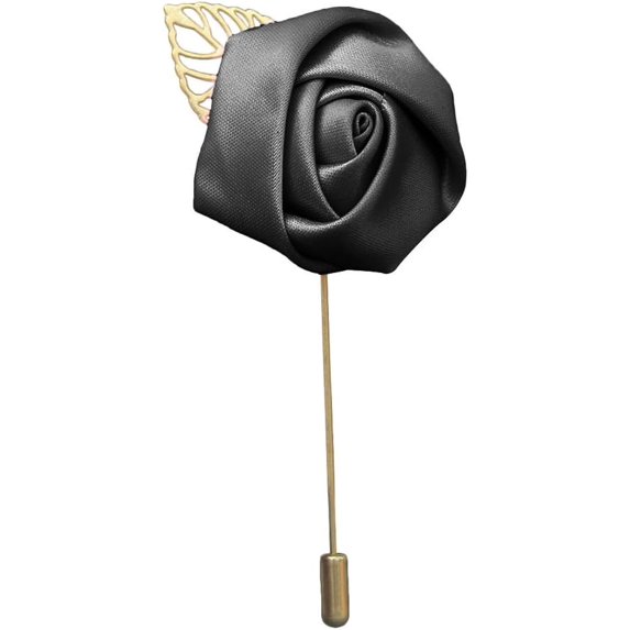 Gentleman's Suit Flower Brooch Handmade Lapel Pin Boutonniere Stick Corsage Accessory Multicolor Rose Satin Tuxedo Groom Wedding Banquet Party