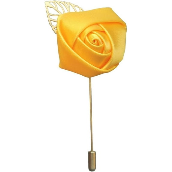 Gentleman's Suit Flower Brooch Handmade Lapel Pin Boutonniere Stick Corsage Accessory Multicolor Rose Satin Tuxedo Groom Wedding Banquet Party