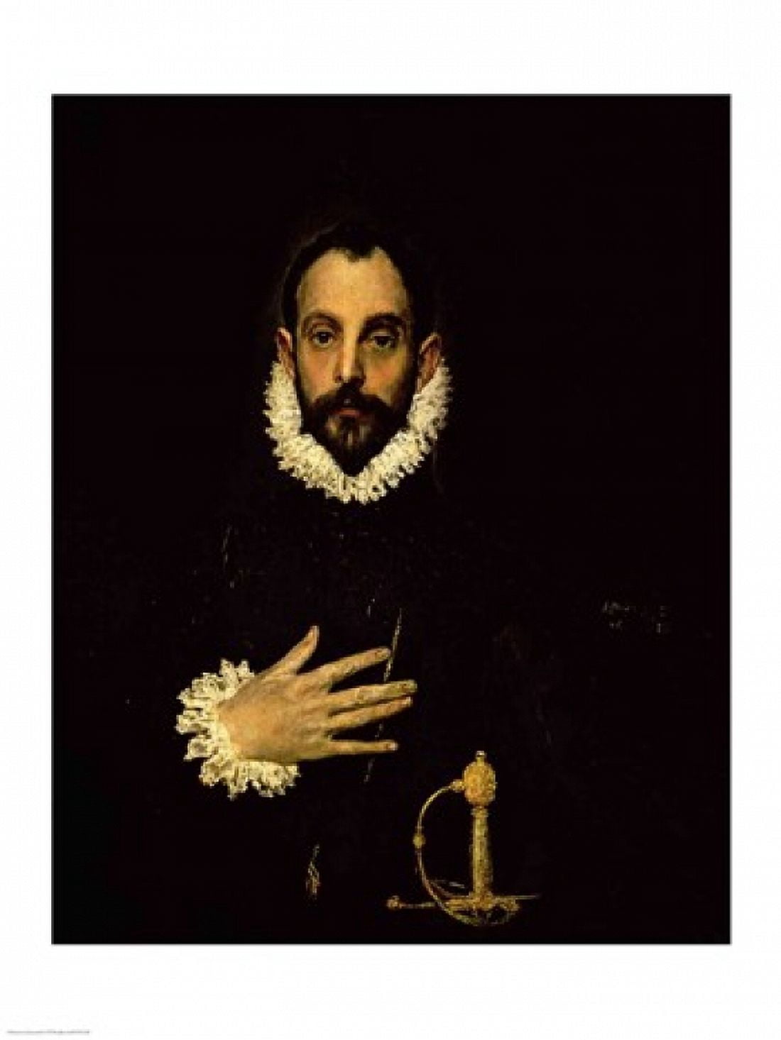 Gentleman with his hand on his ches Canvas Art - El Greco (18 x 24)