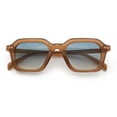 thumbnail image 1 of Gentlemanly Hipster Boho Horn Rim Retro Plastic Hustler Sunglasses Brown - Blue Beige, 1 of 8