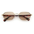 thumbnail image 1 of Gentlemanly Octagonal Narrow Rectangle Metal Rim Hipster Sunglasses Gold Tortoise - Brown, 1 of 8