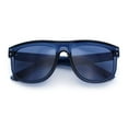 thumbnail image 1 of Gentlemanly Oversized Curved Top Racer Plastic Horned Retro Sunglasses All Blue, 1 of 1
