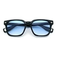thumbnail image 1 of Gentlemanly Retro Fashion Vintage Vibe Horn Rim Rectangle Plastic Sunglasses Black - Blue, 1 of 8