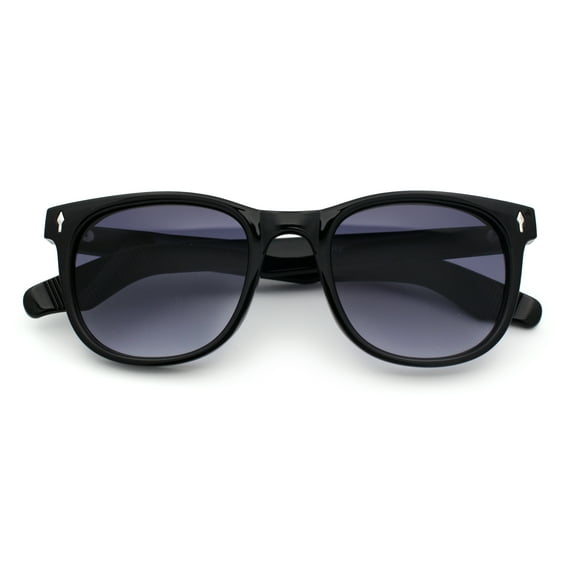 Gentlemanly Retro Horn Rim Hipster Fashion Plastic Sunglasses [Black - Smoke]