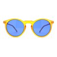 thumbnail image 1 of Gentlemans Fashion Round Keyhole High Temple Horned Sunglasses Orange Blue, 1 of 4