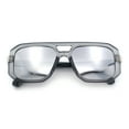 thumbnail image 1 of Gentlemans Geometric Flat Top Racer Thick Plastic Hipster Fashion Sunglasses Slate - Silver Mirror, 1 of 8