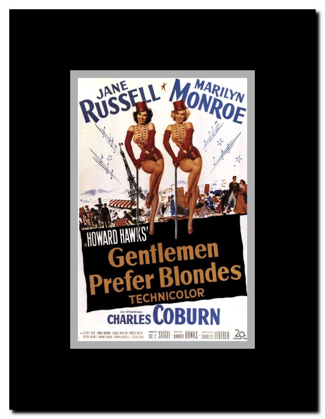 Gentlemen Prefer Blondes c.1953 - style B Framed Movie Poster