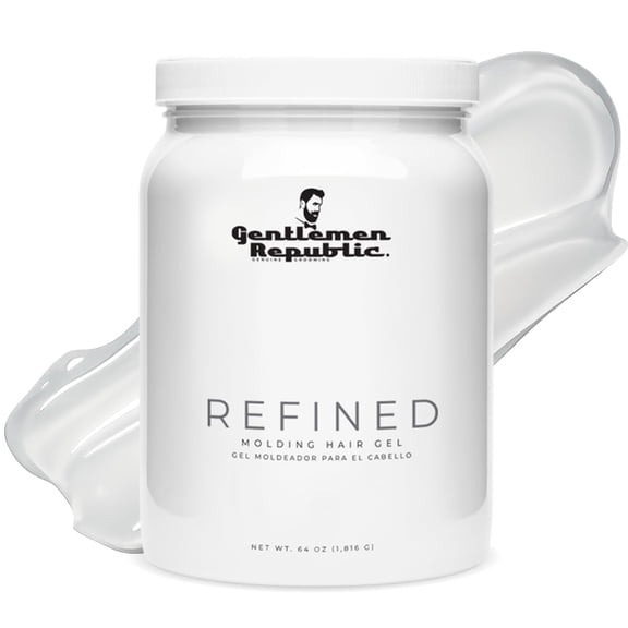 Gentlemen Republic 64oz Refined Hair Gel for Men – Premium Styling Gel, Alcohol-Free, Humidity Resistant, All-Day Shine
