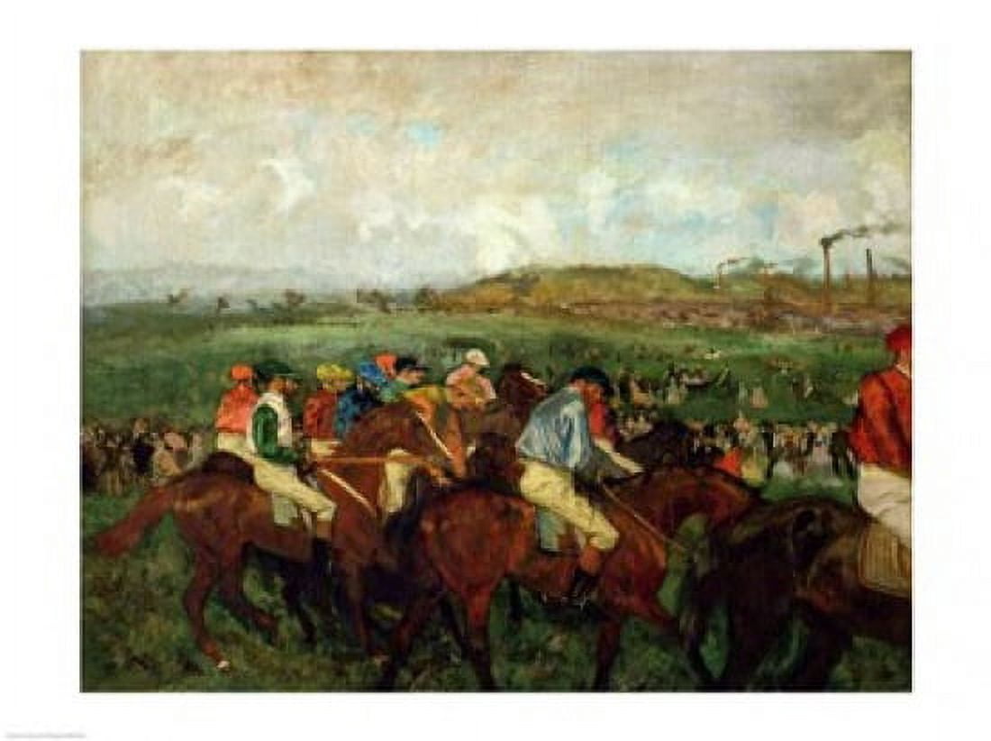 Gentlemen race Before the Departure 1862 Canvas Art - Edgar Degas (24 x 18)