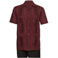 thumbnail image 1 of Gentlemens Collection Embroidered Guayabera Shirts for Men - guayaberas para Hombres Burgundy 3X, 1 of 4