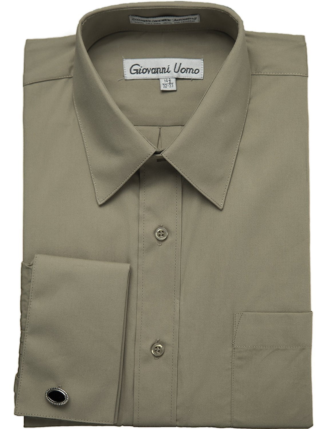 Men's Orange 100% Cotton French Cuff Dress Shirt