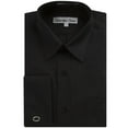 thumbnail image 1 of Gentlemens Collection Men's French Cuff Solid Dress Shirt Black - 18.5 2-3, 1 of 2