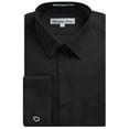 thumbnail image 1 of Gentlemens Collection Men's French Cuff Solid Dress Shirt Black - 19.5 4-5, 1 of 1