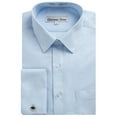 thumbnail image 1 of Gentlemens Collection Men's French Cuff Solid Dress Shirt Cufflink Included Light Blue, 17.5 Neck 36/37" Sleeve", 1 of 1