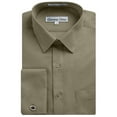 thumbnail image 1 of Gentlemens Collection Men's French Cuff Solid Dress Shirt Cufflink included, 1 of 2