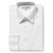 Gentlemens Collection Men's Regular Fit Long Sleeve Solid Dress Shirt,White,19 inches Neck 34/35 inches Sleeve