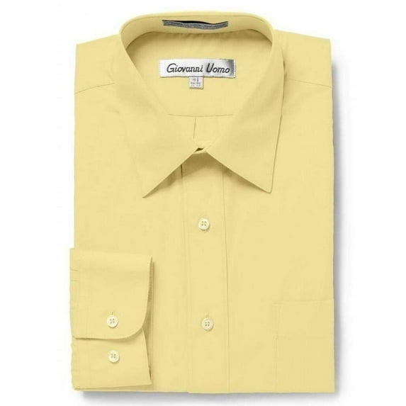 Gentlemens Collection Men's Regular & Slim Fit Long Sleeve Solid Dress Shirt