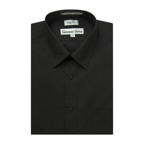 Gentlemens Collection Mens Dress Shirts - Slim Fit Long Sleeve Solid Dress Shirt - Best Dress Shirts for Men