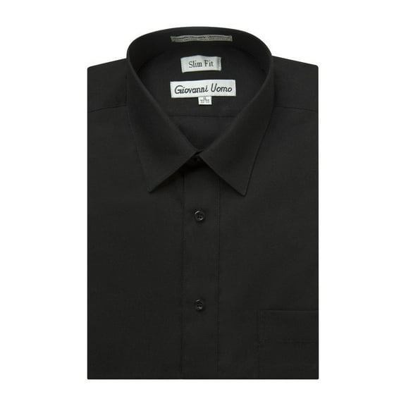 Gentlemens Collection Mens Dress Shirts - Slim Fit Long Sleeve Solid Dress Shirt - Best Dress Shirts for Men