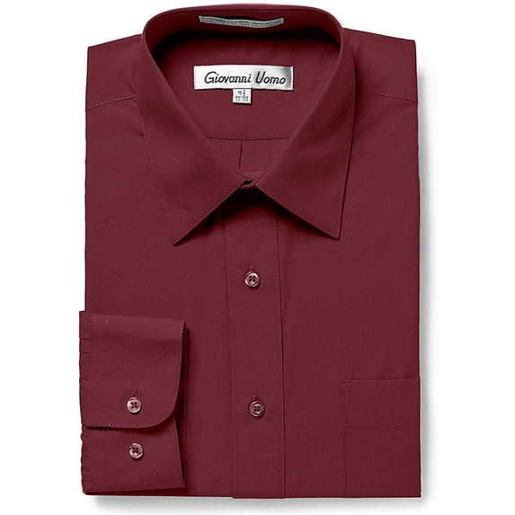 Gentlemens Collection Mens Dress Shirts - Slim Fit Long Sleeve Solid Dress Shirt - Best Dress Shirts for Men