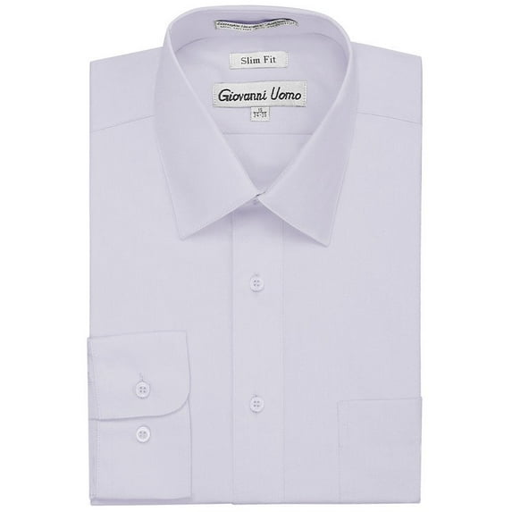 Gentlemens Collection Mens Dress Shirts - Slim Fit Long Sleeve Solid Dress Shirt - Best Dress Shirts for Men