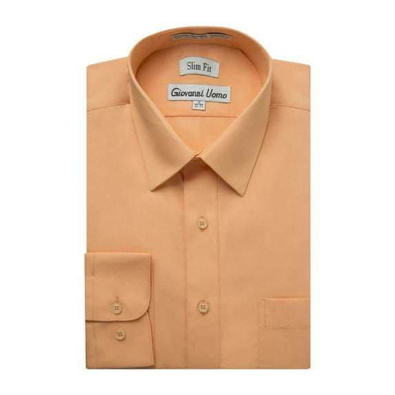 Gentlemens Collection Mens Dress Shirts - Slim Fit Long Sleeve Solid Dress Shirt - Best Dress Shirts for Men
