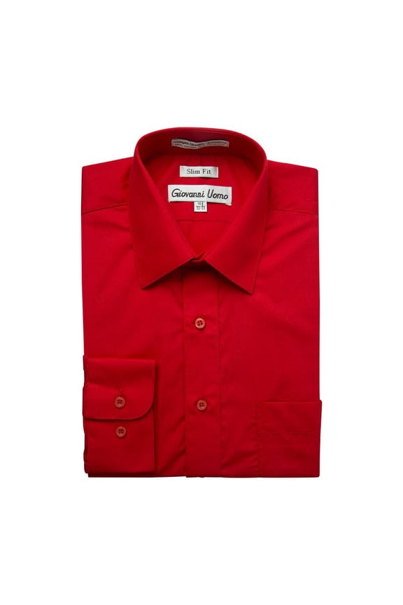 Mens Dress Shirts - Slim Fit Long Sleeve Solid Dress Shirt - Best Dress Shirts for Men