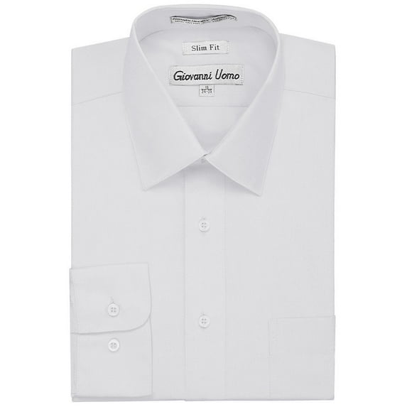 Gentlemens Collection Mens Dress Shirts - Slim Fit Long Sleeve Solid Dress Shirt - Best Dress Shirts for Men